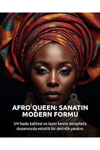 Afro Kraliçe Serisi 03 Majestic Gele & Afrofütürizm Portresi Canlı Renkler Ve Regal Duruş