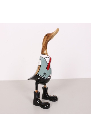 Öğrenci Ördek El Oyması Teak Gövde 41x17x13 Cm