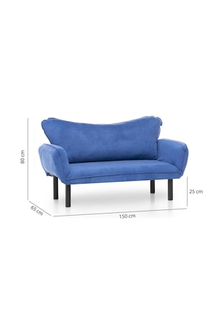 Pafu Chatto İkili Kanepe Gök Mavi