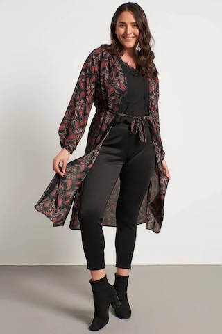 Myline Kadın Dantel Şerit Detay Uzun Kimono