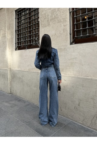Out Of Standart Kadın Straight Leg Normal Bel Düz Paça Jean Pantolon İce Blue