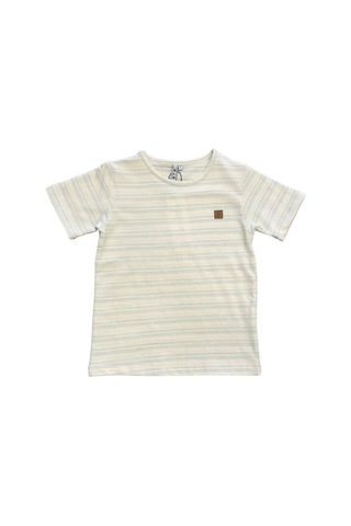 Nanica Kids Erkek Çocuk Çizgili T-shirt-14073-krem Krem