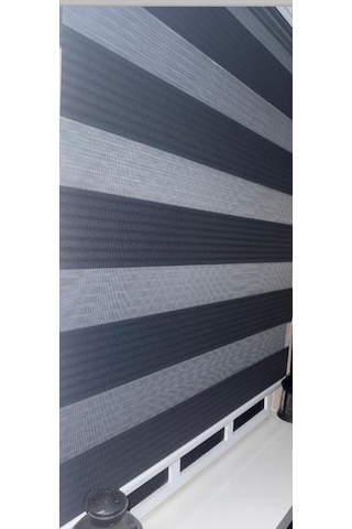 Pileli Antrasit Zebra Stor Kaliteli Güneşlik Perde Stb-131 Gri