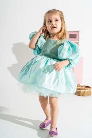 Linola Baby Kids Mermaid Parlak Kız Çocuk Parti Elbisesi Yeşil