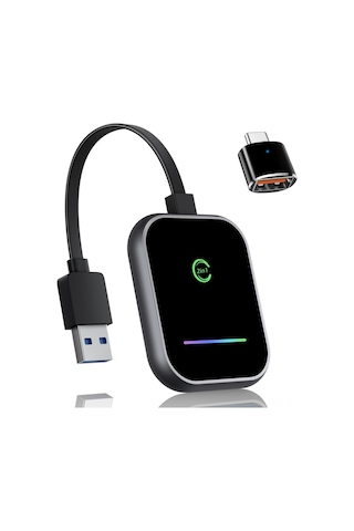 Maiyame Kablosuz Carplay Ve Android Auto Dönüştürücü - 2'li 1 Fonksiyonlu Araç Kablosuz Adaptörü, Çabuk Bağlantı, Sürüş Kol Kontrolü Desteği Gri Kenar