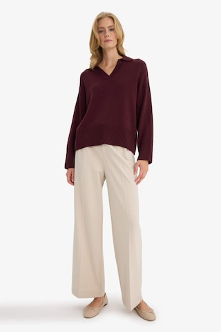 Defacto Oversize Geniş Kalıp Polo Yaka Triko Kazak F9126ax25wnbr467 Bordo