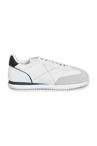 Tuna Hakiki Deri Beyaz Erkek Sneaker - Eva Taban 0804 Beyaz