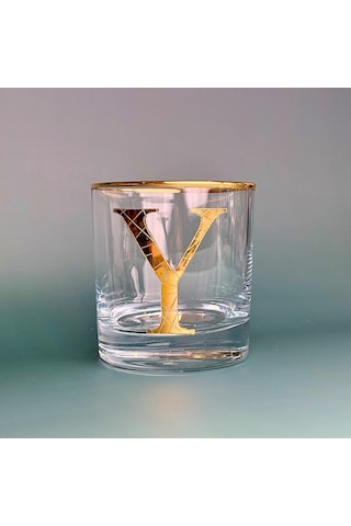 Perlotus Y Harfli Gold Altın Yaldızlı Viski Kadeh Bardak Jumbo Serisi Altın
