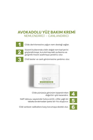 Sinoz Avokado Bomb Yoğun Nemlendirici Yüz Kremi + Göz Kremi 2'li Bakım Seti