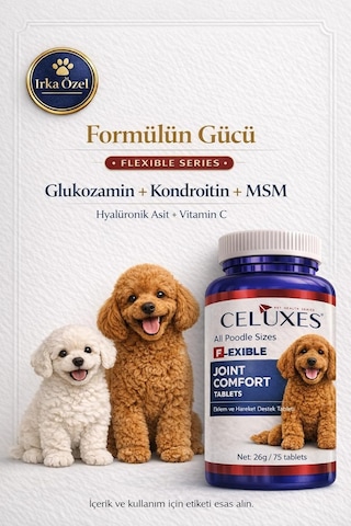 Flexible Premium Eklem Desteği Köpek Tablet 75 Adet - Poodle