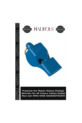 Premium Dış Mekan Hakem Düdüğü Aktivite Fox 40 Classıc Safety Düdük Mavi-ipli 9903-0508 Aksddkfox059