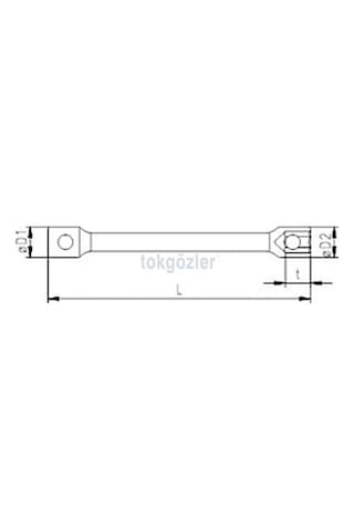 İzeltaş 1870 Ağır Tip Bijon Anahtarı İki Ağız Uzun 27x32 mm