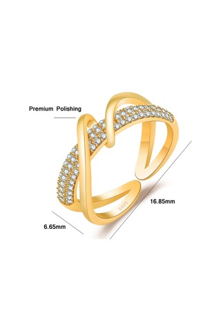 J357 Gold Plated Inlaid Fashion Index Finger Ring Rose Gold Çok Renkli
