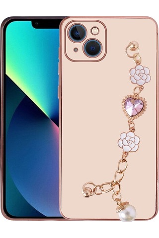Zeyline Apple Uyumlu iPhone 14 Plus El Tutamaçlı Kamera Korumalı Zore Taka Silikon Kapak-pembe