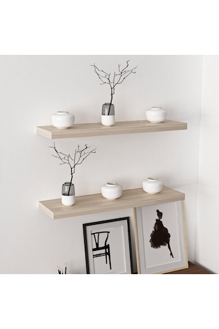 Minar Gizli Tutuculu 2'li Duvar Rafı 80 Cm - Sonomo
