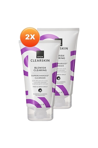 Avon Clearskin Supercharged Lekeler İçin Yüz Temizleyici 2 x 150 ML
