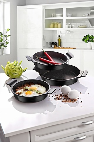 3 Parça Döküm Sahan Set