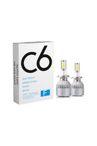 C6 Led Zenon H7 Led Xenon 36W 7600Lm 6500K Far Ampülü Led Işık Ga