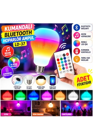 Kahveci.store Kumandalı Bluetooth Hoparlör Ampul Ld-37 Adet Fiyatıdır 22
