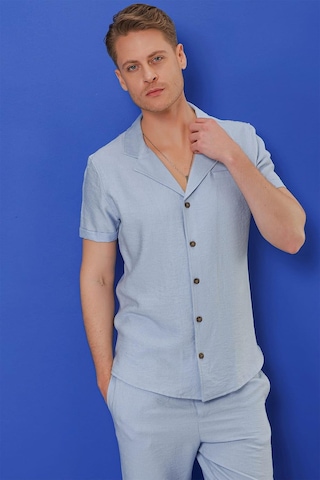 Efor G 1549 Slim Fit Mavi Klasik Gömlek Mavi