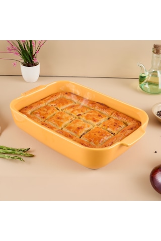 Aryıldız Elissa Dikdörtgen Fırın Kabı Sarı 36 Cm Çok Renkli