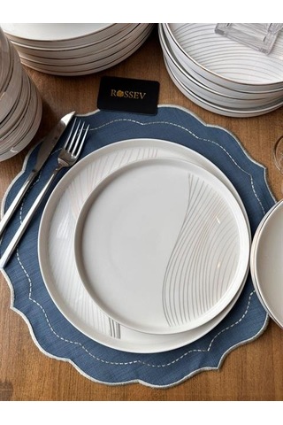 Yemek Takımı Modern Line 24 Parça 6 Kişilik Renkli