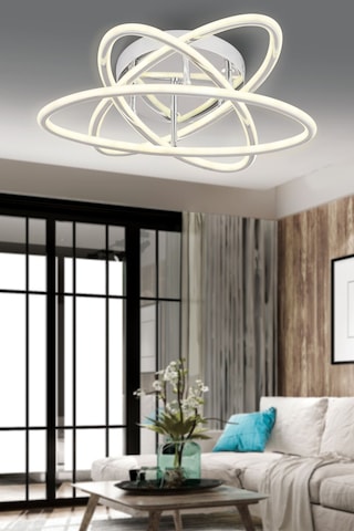 Star Krom 3lü Kumandalı Ve Dimerli Beyaz, Sarı, Gün Işığı Ledli Plafonyer Avize Sb-ld-500 Krom