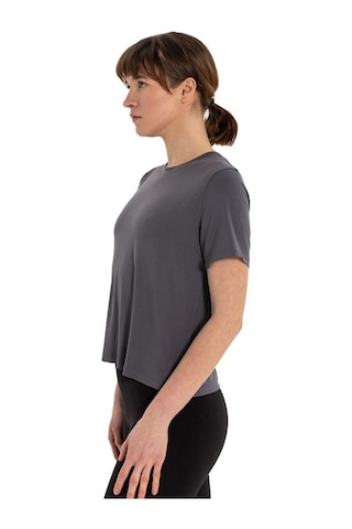Inguz Modal Bisiklet Yaka Basic Yoga T-shirt Gri