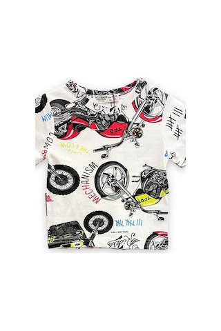 Woo Rage Erkek Çocuk Araba, Motorsiklet,panda,yazılı Tshirt-11751-kırmızı Siyah Kırmızı - Siyah