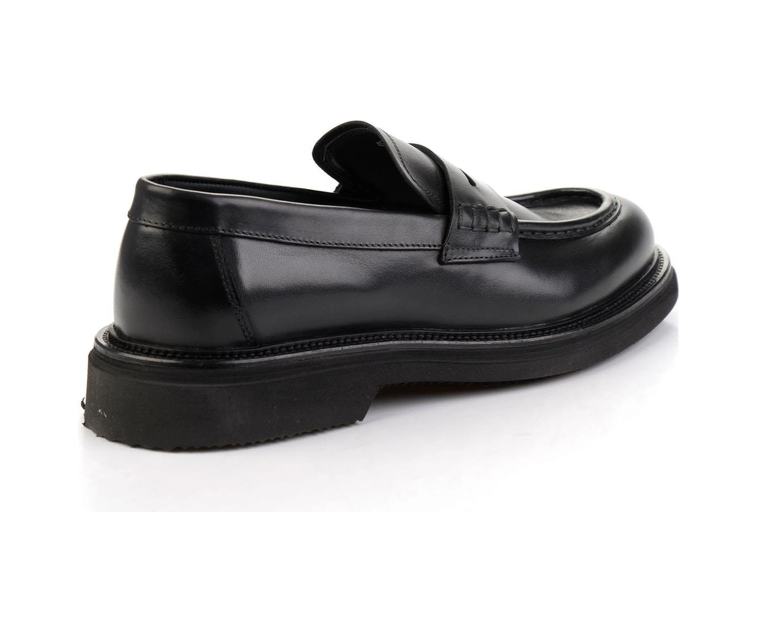 Bambi Siyah Hakiki Deri Erkek Loafer Ayakkabı E01901495303 Siyah