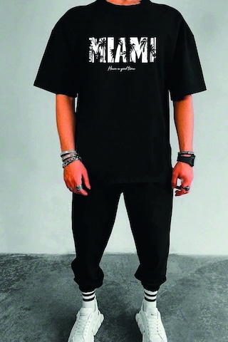 Unisex Miami 2'li Eşofman Takımı Siyah