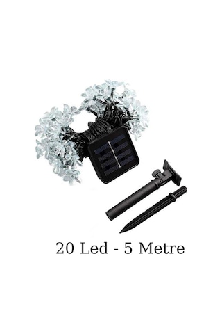 Forlife Çiçek Desenli 20Watt Solar 5Metre Işık Zinciri (Günışığı)