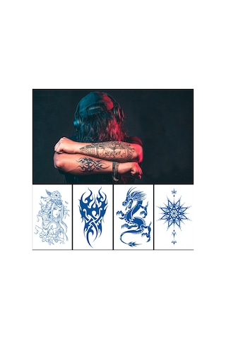 Youtek Su Geçirmez Uzun Ömürlü Çeşitli Desenlerde Vücut Dövme Stickerları - Kadın & Erkek İçin