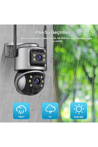 8mp Wifi Ptz Kameralar Dış Mekan 4k Çift Lens Çift Ekran Otomatik