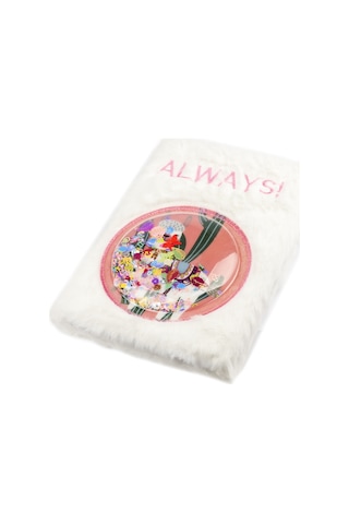 Studi Peluş Defter - Lama Desen / Beyaz