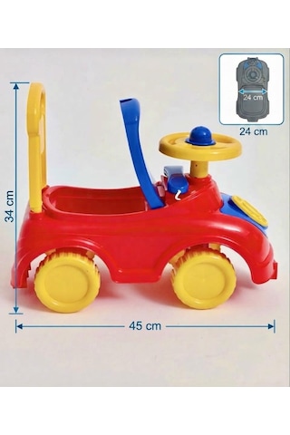 Speedy Kornalı İlk Adım Arabası Ve Çocuk Yürüteci - 2'si 1 Arada 20 Kg Kapasiteli Eğitici Oyuncak Çok Renkli