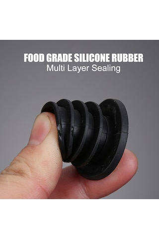 Moveevo Şık Altın Renkli Hayvan Başlı Şarap Sürahisi - Hava Kilidi Ve Çıkarılabilir Silikon Ağız İle Diğer