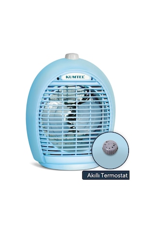Kumtel Fanlı Isıtıcı Termostatlı 2000 W LX-6331 T Mavi