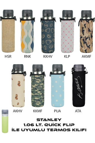 Quick Flip 1.06 Lt. İle Uyumlu Omuz Askılı Termos Kılıfı Çok Renkli