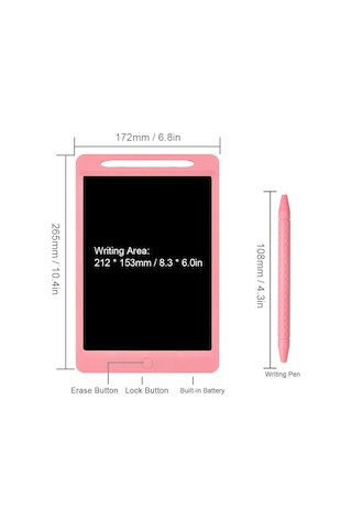 Geeksen 11,5 İnç Lcd Yazı Tahtası - Çocuklar Ve Yetişkinler İçin Göz Koruyucu Çizim Tableti, Tek Tuşla Silme Özellikli Diğer