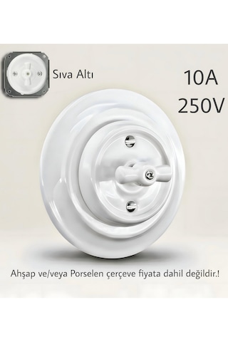 Porselen Yuvarlak Anahtarlar Beyaz Anahtar