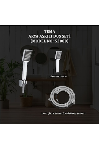 Tema Arya Askılı Duş Seti 52080 Krom