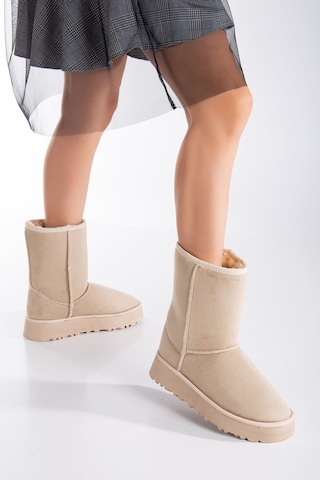 Celio Kalın Taban Ugg Leopar Bej