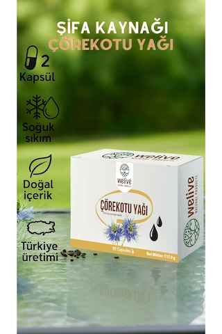 Çörekotu Yağı 90 Kapsül Soğuk Sıkım, %100 Doğal,