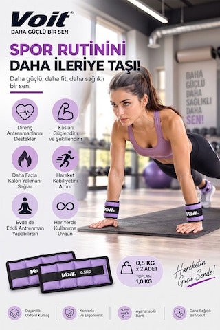 0.5 KG x 2 Adet Ayarlanabilir El ve Ayak Bilek Ağırlığı, Cırt Cırtlı Fitness ve Egzersiz Ağırlık Seti