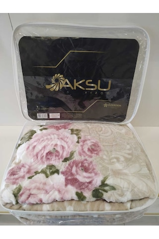 Aksu Battaniye Tek Kişilik Gül Kurusu Gül Kurusu