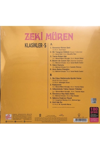 Zeki Müren Klasikler 5 Lp Plak