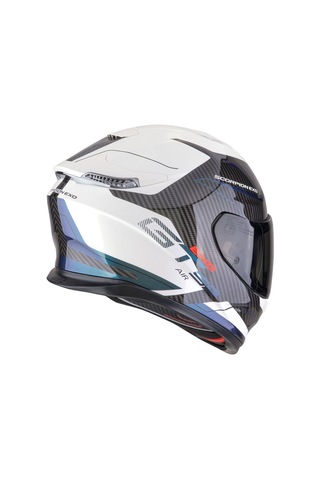 Scorpion Apex Exo-gt Sp Carbon Matrix Air Flex Kapalı Motosiklet Kaskı Beyaz Siyah Mavi