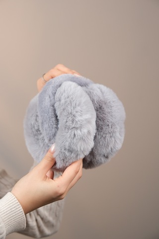 Eleven Markets Soğuktan Koruyucu Soft Peluş Katlanabilir Kulak Koruyucu Kulaklık Gri