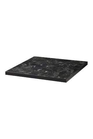 Sadeceonda Siyah Mermer Desenli Kare Masa - 70 Cm